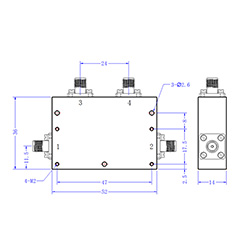 HS-20dB 1W Dual Directional Coupler with SMAF (1~800MHz)